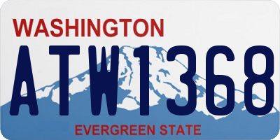 WA license plate ATW1368