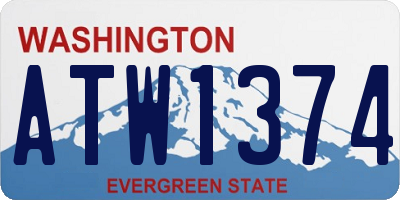 WA license plate ATW1374