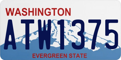 WA license plate ATW1375