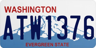 WA license plate ATW1376