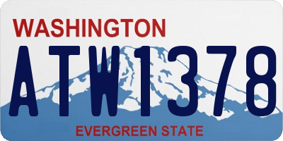 WA license plate ATW1378