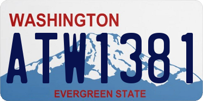 WA license plate ATW1381