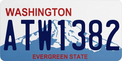 WA license plate ATW1382