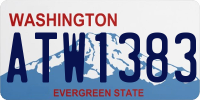 WA license plate ATW1383