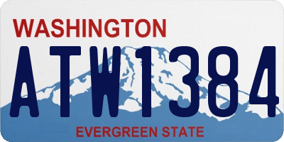 WA license plate ATW1384