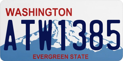 WA license plate ATW1385