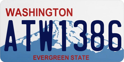 WA license plate ATW1386