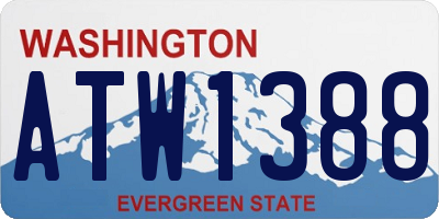 WA license plate ATW1388