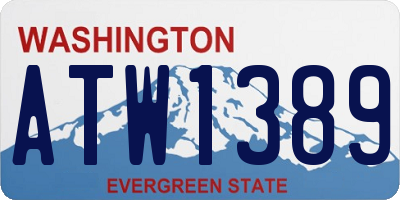 WA license plate ATW1389
