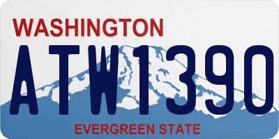 WA license plate ATW1390