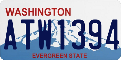 WA license plate ATW1394