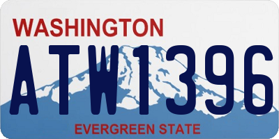 WA license plate ATW1396