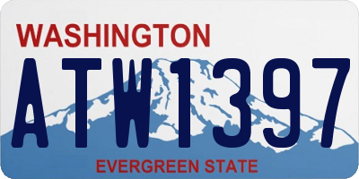 WA license plate ATW1397