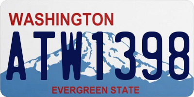 WA license plate ATW1398