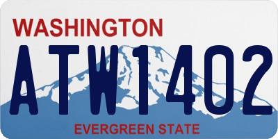 WA license plate ATW1402