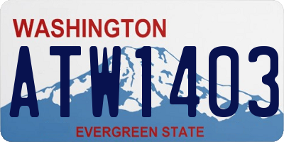 WA license plate ATW1403