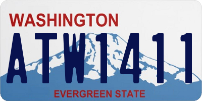 WA license plate ATW1411