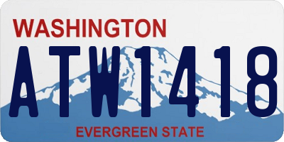 WA license plate ATW1418