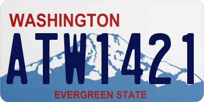 WA license plate ATW1421