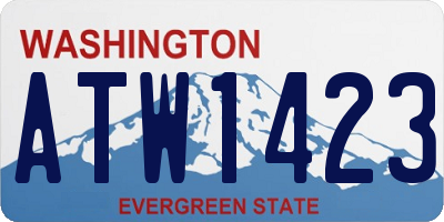 WA license plate ATW1423