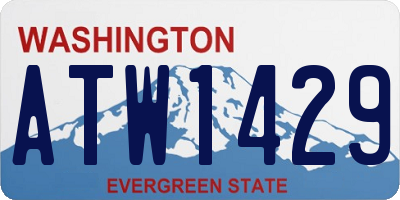WA license plate ATW1429