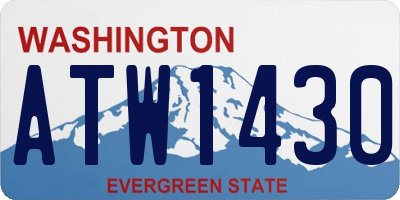 WA license plate ATW1430