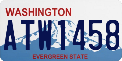 WA license plate ATW1458