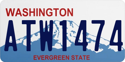 WA license plate ATW1474