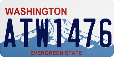 WA license plate ATW1476