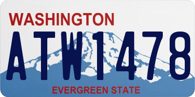 WA license plate ATW1478