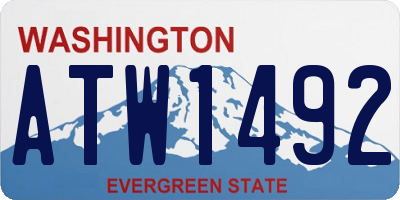WA license plate ATW1492