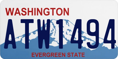 WA license plate ATW1494