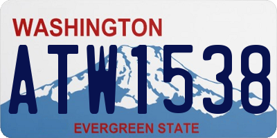 WA license plate ATW1538