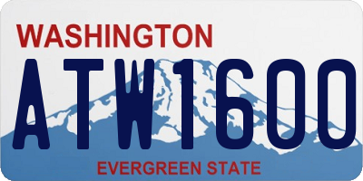 WA license plate ATW1600