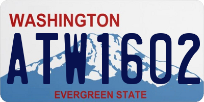 WA license plate ATW1602