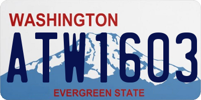 WA license plate ATW1603