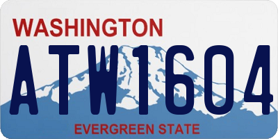 WA license plate ATW1604