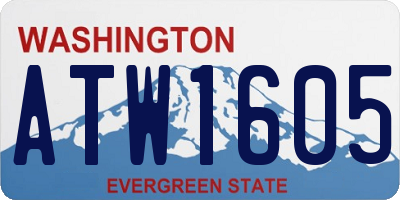 WA license plate ATW1605