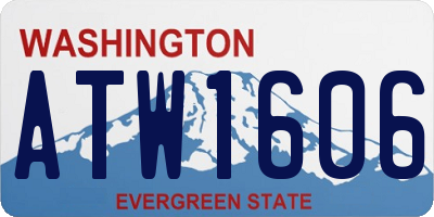 WA license plate ATW1606