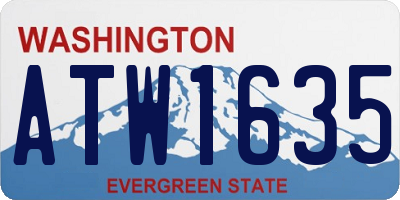 WA license plate ATW1635