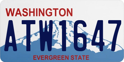 WA license plate ATW1647