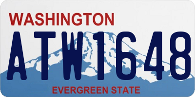 WA license plate ATW1648