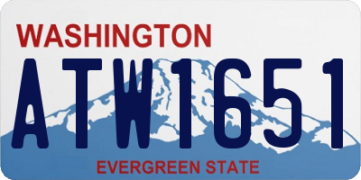 WA license plate ATW1651