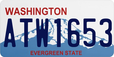 WA license plate ATW1653