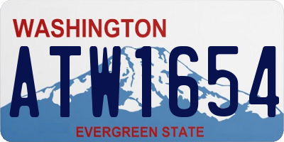 WA license plate ATW1654