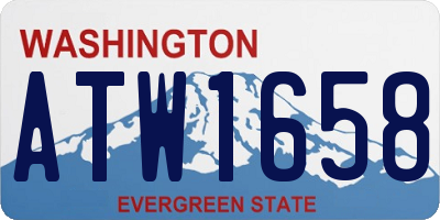 WA license plate ATW1658