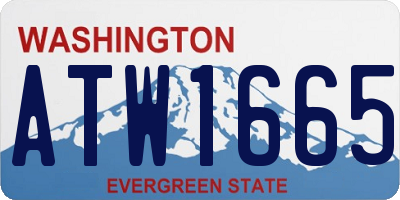 WA license plate ATW1665