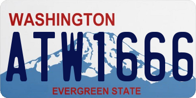 WA license plate ATW1666
