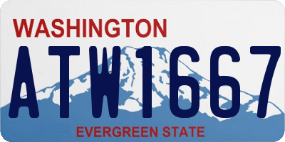 WA license plate ATW1667