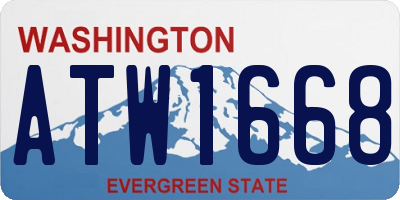 WA license plate ATW1668